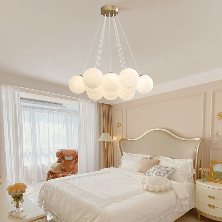 Planet lamp bubble ball chandelier glass ball French light luxury lamps modern magic bean cloud moon lamp guest